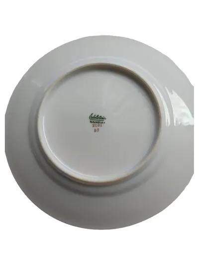 Edelstein Bavaria Porzellan Essteller 2181 Goldrand Weiß 20cm