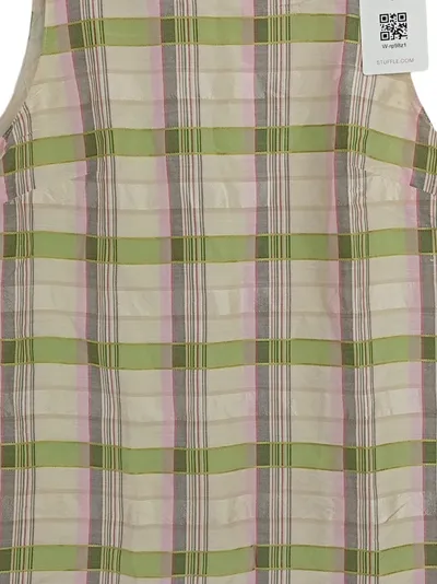HUGO Damen Kleid Gr. 34 XS Kariert Seide Freizeit Midikleid