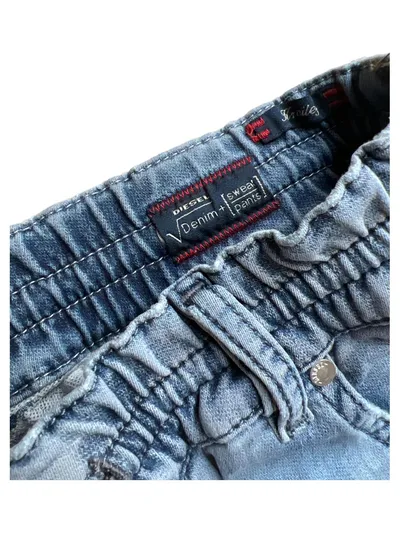 Diesel Krooley Jogg Jeans Destroyed Damen W25 Hellblau Sweat Denim