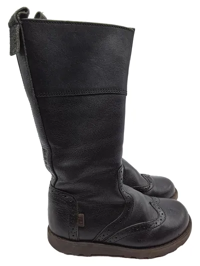 Bisgaard Kinder Mädchen Leder Stiefel gefüttert Schwarz Gr. 28