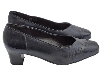 ara Damen Leder Pumps Business Klassisch Schwarz Gr. 38,5 Slip-On Absatz 5.5cm