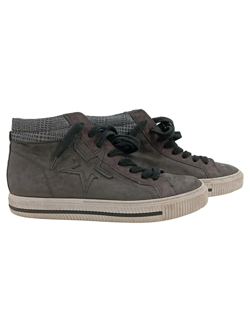 Paul Green Damen Sneaker High Top Grau Leder Stern Gr. 38 Casual 2