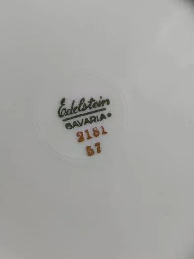 Edelstein Bavaria Essteller Porzellan Goldrand 20cm Weiß Elegant 2