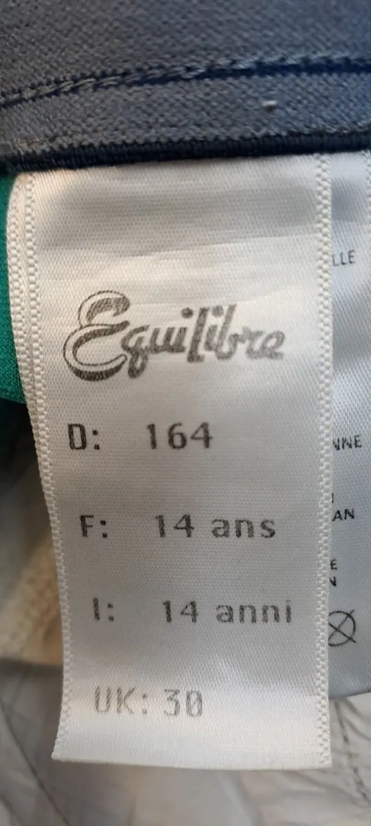 Equilibre Kinder Reithose Gr. 164 Grau Uni Baumwolle Sportlich 5