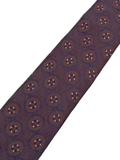 J.Ploenes Herren Krawatte Seide Braun Geometrisch Klassisch Business 8cm