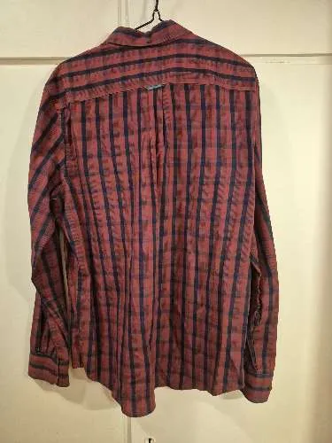 Ben Sherman Herren Freizeithemd Kariert Langarm Rot Blau Gr. XL