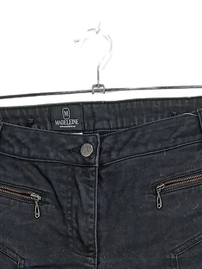 MADELEINE Damen Biker Hose Schwarz Gr. M/38 Reißverschluss Stretch