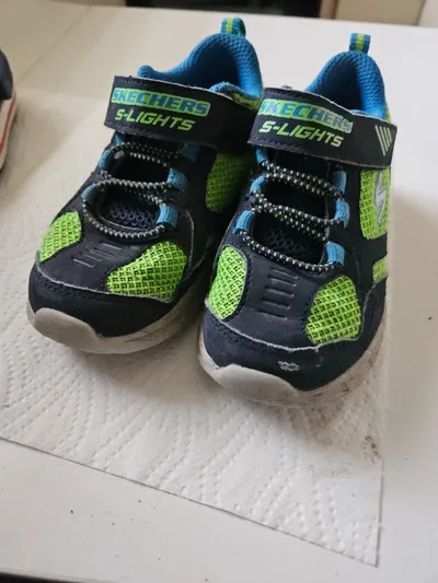 Skechers S-Lights Sneaker Kinder Jungen Gr. 25 Blau Grün Leuchtschuhe