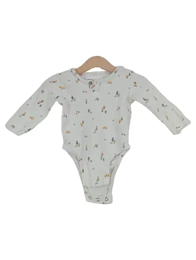 Lefties Baby Body Langarm Gr. 74 Weiß Waldmotiv Baumwolle