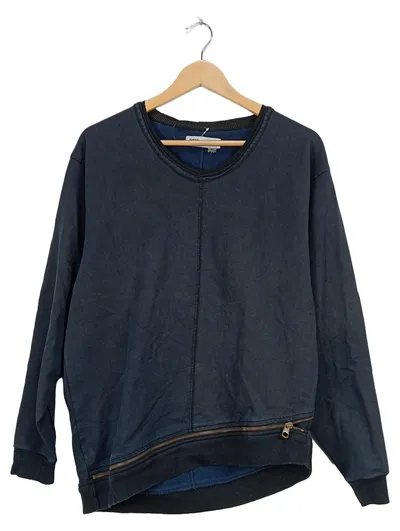 Diesel + Edun Damen Pullover Gr. 38/M Blau Reißverschluss Baumwolle