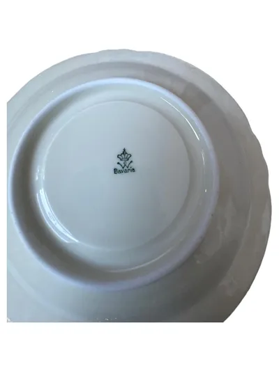 Bavaria Porzellan Unterteller Vintage Blumenmuster Weiß 15 cm