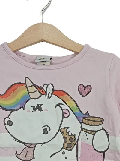 Pummel & Friends Langarmshirt Einhorn Gr. 104 Rosa Mädchen Glitzer