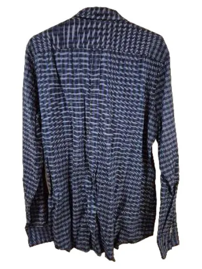 Ben Sherman Herren Freizeithemd Kariert Blau Langarm Baumwolle Gr. XL