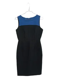 Banana Republic Petite Businesskleid Damen Gr. 36/00P Schwarz Blau Elegant 1