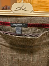 Broadway NYC Fashion Damen Faltenrock Kariert Braun Minirock Gr. 40/L 3