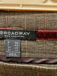 Broadway NYC Fashion Damen Faltenrock Kariert Braun Minirock Gr. 40/L 4