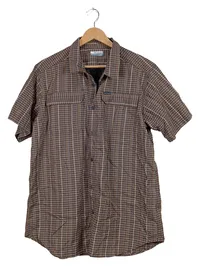 Columbia Herren Freizeithemd Kurzarm Kariert Outdoor Gr. L Braun 1
