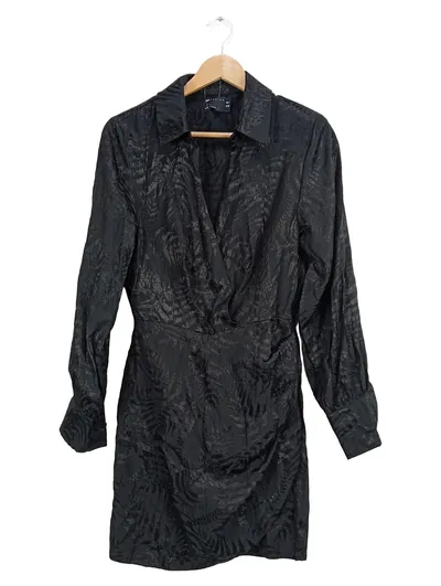 ASOS Design Damen Cocktailkleid Gr. 38 Schwarz Wickelkleid Elegant