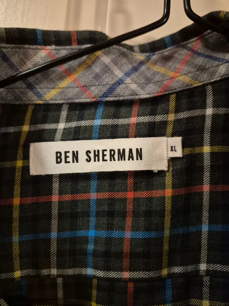 Ben Sherman Herren Freizeithemd Kariert Langarm Baumwolle Gr. XL 3