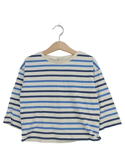 Arket Langarmshirt Kinder Gr. 98/104 Gestreift Blau Weiß Maritim Baumwolle