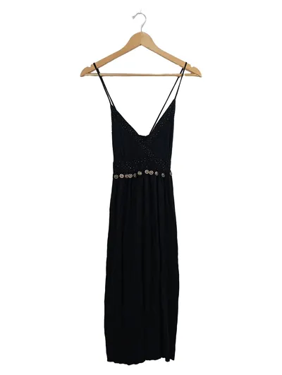 Morgan de Toi Sommerkleid Bohemian Gr. 38 M Schwarz Spaghettiträger