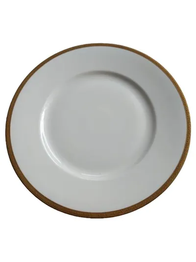 Edelstein Bavaria Platzteller 2181 Porzellan Goldrand Weiß 25cm