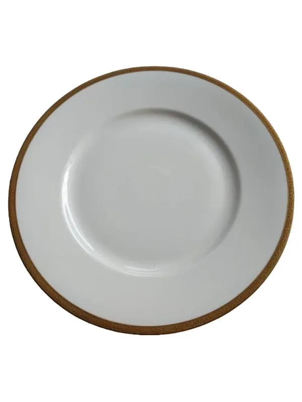 Edelstein Bavaria Platzteller 2181 Porzellan Goldrand Weiß 25cm 1