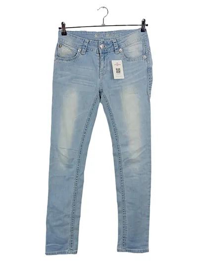 Blue Monkey Damen Jeans Slim Fit W30 L31 Hellblau Stretch Casual