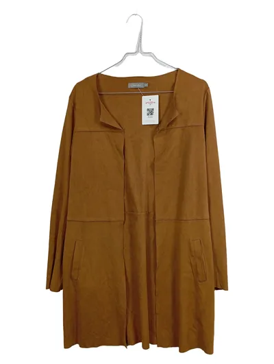 Geisha Damen Strickjacke Cardigan Langarm Uni Braun Gr. S