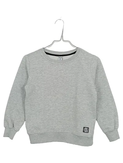 Dopo Dopo Kinder Pullover Jungen Grau Langarm Struktur Gr. 122