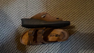 Rohde Naturform Sandalen Herren Braun Leder Gr. 40 Freizeit Schnallen