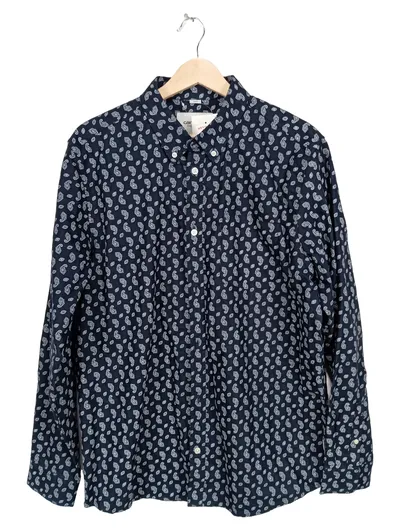 Carhartt WIP Hemd Herren XL Paisley Muster Blau Baumwolle Langarm