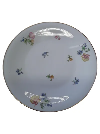 Heinrich Unterteller Porzellan Blumenmuster Klassisch Weiß 19 cm