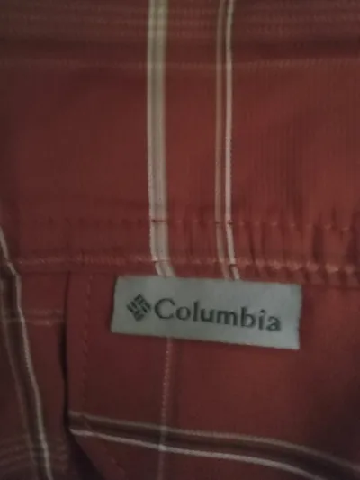 Columbia Herren Outdoor Hemd kariert Gr. M Orange Langarm Polyamid