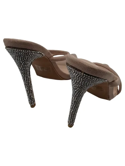 Cape Robbin Damen Sandaletten Gr. 38 Beige Strass Stiletto High Heels