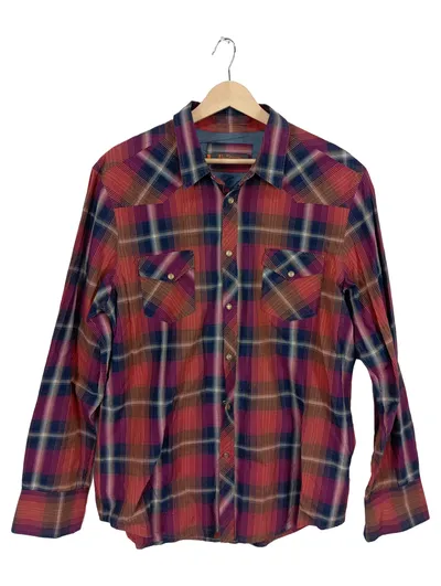 Ben Sherman Herren Freizeithemd Kariert Western Stil Gr. XL Baumwolle