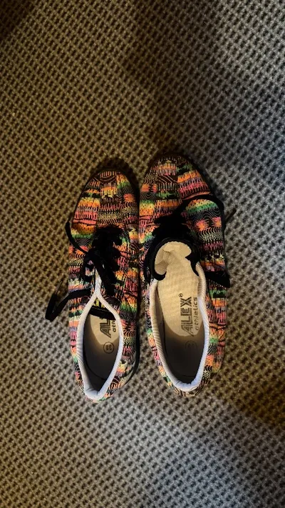 Markenlos Damen Sneaker Low Ethno Muster Mehrfarbig Gr. 39 Textil Freizeit