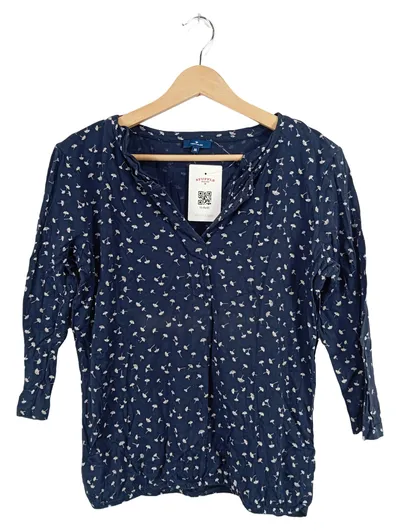 Tom Tailor Damen Bluse Gr. M Pusteblumen Muster Blau 3/4-Arm Casual