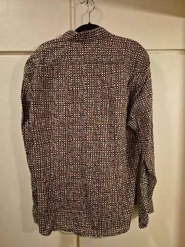 Ben Sherman Hemd Herren XL Langarm Slim Fit Geometrisch Muster Baumwolle 2