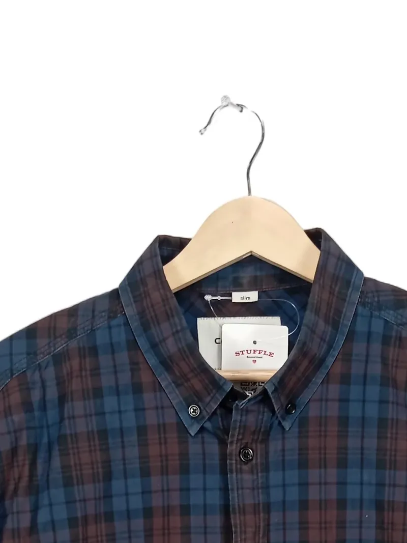 Carhartt WIP Herren Freizeithemd Kariert Slim Fit Gr. XL Blau Braun 3