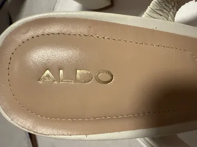 ALDO Damen Sandalen Weiß Gr. 37,5 High Heels Blockabsatz 10cm Elegant