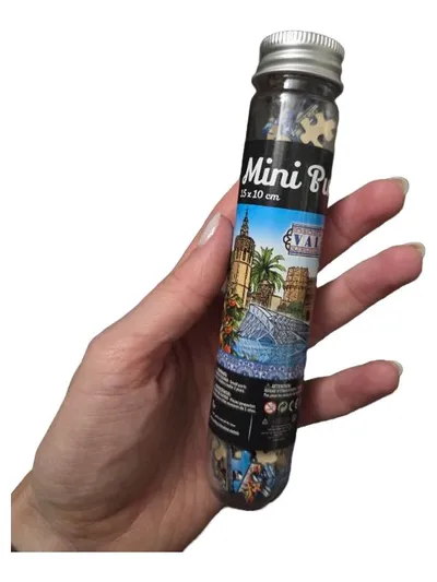 Mini Puzzle Valencia 15x10 cm 150 Teile im Reagenzglas Spanien Souvenir