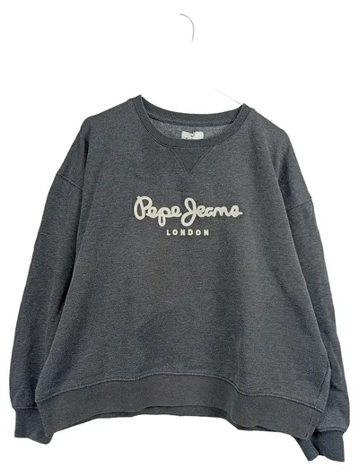 Pepe Jeans London Sweatshirt Damen XL Grau Logo Pullover Casual