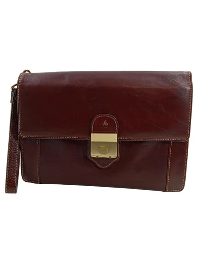 MATRAS Herren Leder Clutch Aktentasche Braun Klassisch Business 25x17cm