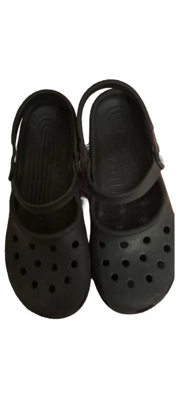 Crocs Mary Jane Damen Badeschuhe Clogs Freizeit Schwarz Gr. 35 3