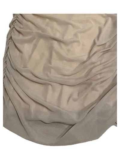 Rare London Damen Cocktailkleid Gr. 38 Beige Neckholder Korsett Raffung