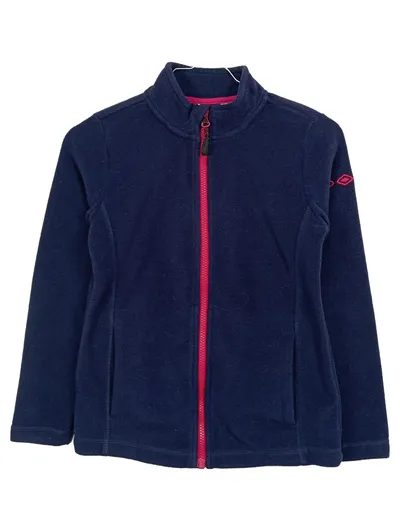 Crivit Fleecejacke Kinder Mädchen Gr. 134/140 Dunkelblau Pink Outdoor
