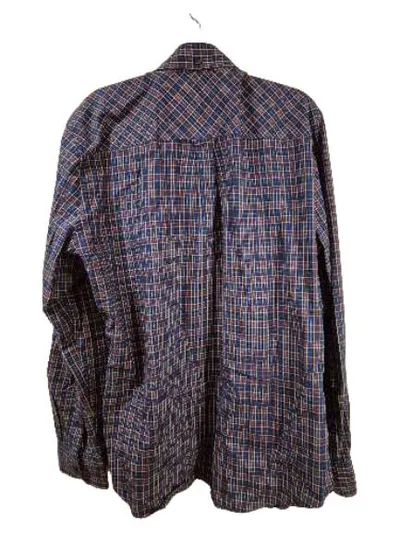 Ben Sherman Hemd Herren XL Kariert Blau Langarm Baumwolle Freizeithemd