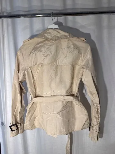 Zara Basic Trenchcoat Damen Kurzmantel Beige Klassisch Gr. XS 34