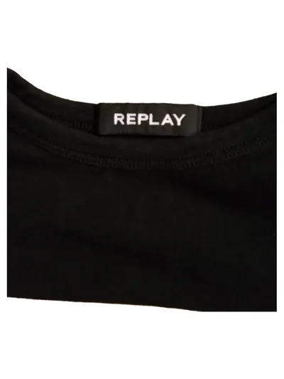Replay T-Shirt Kinder Gr. 150/152 Schwarz Logo-Print Baumwolle